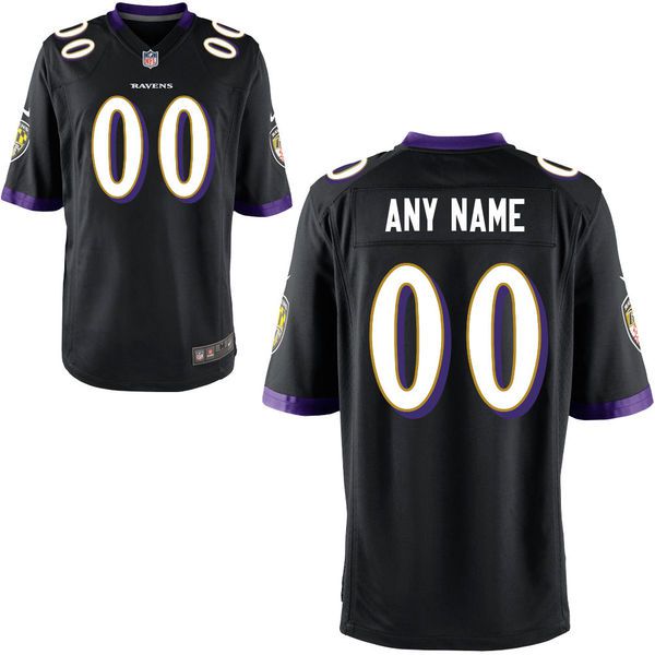 Youth Baltimore Ravens Custom Alternate Black Game NFL Jersey->customized nfl jersey->Custom Jersey